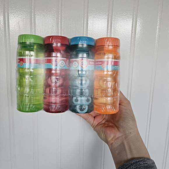 Bubble Blast Solution Set - Orange, Blue, Red, Green Kids Bubbles, 8 Pack, New - Picture 3 of 3